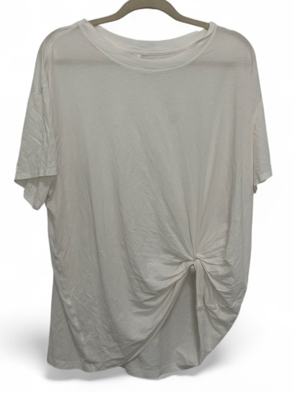 Lululemon White Oversized Knot-Front Short Sleeve Tee Shirt